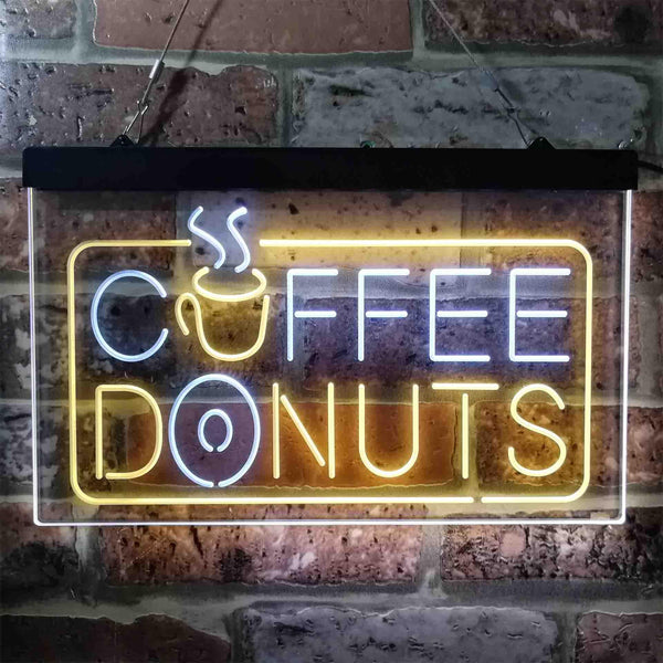 ADVPRO Coffee Donut Restaurant Dual Color LED Neon Sign st6-i3898 - White & Yellow