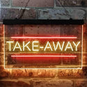 ADVPRO Take Away Shop Cafe Dual Color LED Neon Sign st6-i3899 - Red & Yellow