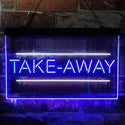 ADVPRO Take Away Shop Cafe Dual Color LED Neon Sign st6-i3899 - White & Blue
