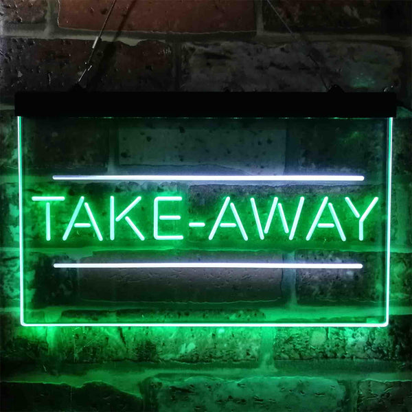 ADVPRO Take Away Shop Cafe Dual Color LED Neon Sign st6-i3899 - White & Green