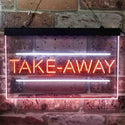 ADVPRO Take Away Shop Cafe Dual Color LED Neon Sign st6-i3899 - White & Orange