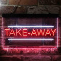 ADVPRO Take Away Shop Cafe Dual Color LED Neon Sign st6-i3899 - White & Red