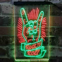 ADVPRO Rock n Roll Hand Metal Music  Dual Color LED Neon Sign st6-i3900 - Green & Red