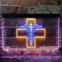 ADVPRO Medical Cross Dispensary Snake Dual Color LED Neon Sign st6-i3901 - Blue & Yellow
