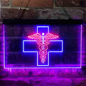 ADVPRO Medical Cross Dispensary Snake Dual Color LED Neon Sign st6-i3901 - Red & Blue