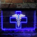 ADVPRO Medical Cross Dispensary Snake Dual Color LED Neon Sign st6-i3901 - White & Blue
