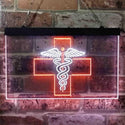 ADVPRO Medical Cross Dispensary Snake Dual Color LED Neon Sign st6-i3901 - White & Orange