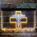 ADVPRO Medical Cross Dispensary Snake Dual Color LED Neon Sign st6-i3901 - White & Yellow