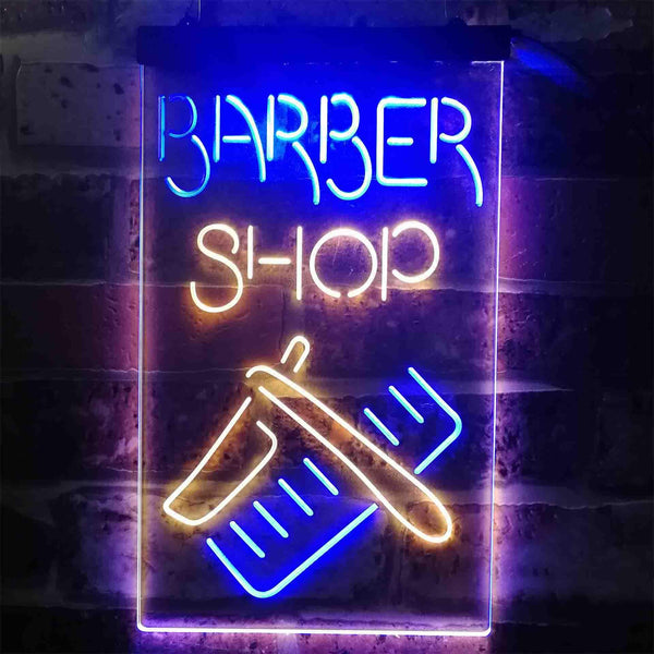 ADVPRO Barber Shop Display  Dual Color LED Neon Sign st6-i3902 - Blue & Yellow