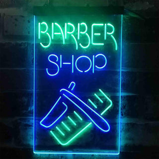 ADVPRO Barber Shop Display  Dual Color LED Neon Sign st6-i3902 - Green & Blue