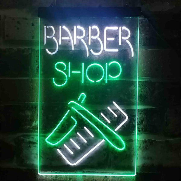 ADVPRO Barber Shop Display  Dual Color LED Neon Sign st6-i3902 - White & Green