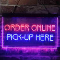 ADVPRO Order Online Pick Up Here Shop Dual Color LED Neon Sign st6-i3903 - Blue & Red