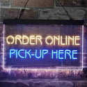 ADVPRO Order Online Pick Up Here Shop Dual Color LED Neon Sign st6-i3903 - Blue & Yellow