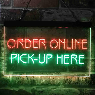 ADVPRO Order Online Pick Up Here Shop Dual Color LED Neon Sign st6-i3903 - Green & Red