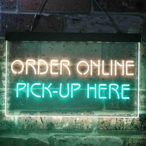 ADVPRO Order Online Pick Up Here Shop Dual Color LED Neon Sign st6-i3903 - Green & Yellow