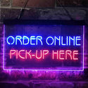 ADVPRO Order Online Pick Up Here Shop Dual Color LED Neon Sign st6-i3903 - Red & Blue