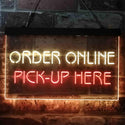 ADVPRO Order Online Pick Up Here Shop Dual Color LED Neon Sign st6-i3903 - Red & Yellow