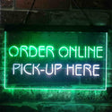 ADVPRO Order Online Pick Up Here Shop Dual Color LED Neon Sign st6-i3903 - White & Green