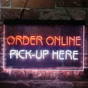 ADVPRO Order Online Pick Up Here Shop Dual Color LED Neon Sign st6-i3903 - White & Orange