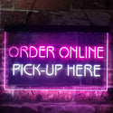 ADVPRO Order Online Pick Up Here Shop Dual Color LED Neon Sign st6-i3903 - White & Purple