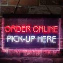 ADVPRO Order Online Pick Up Here Shop Dual Color LED Neon Sign st6-i3903 - White & Red