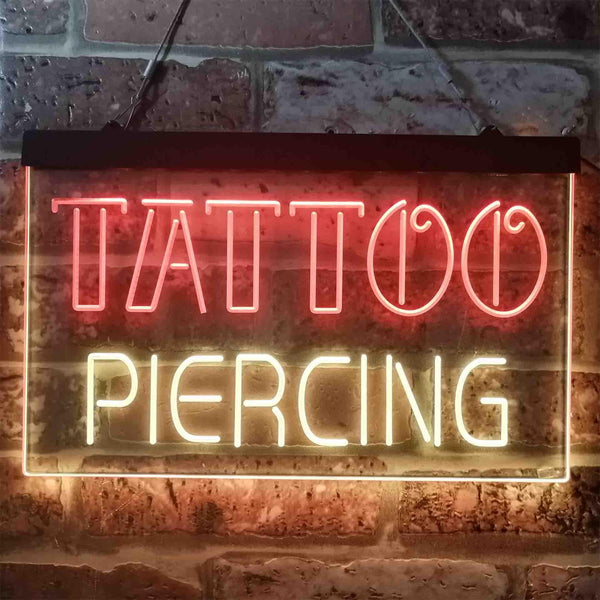 ADVPRO Tattoo Piercing Text Display Shop Dual Color LED Neon Sign st6-i3904 - Red & Yellow