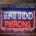 ADVPRO Tattoo Piercing Text Display Shop Dual Color LED Neon Sign st6-i3904 - White & Orange