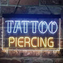 ADVPRO Tattoo Piercing Text Display Shop Dual Color LED Neon Sign st6-i3904 - White & Yellow