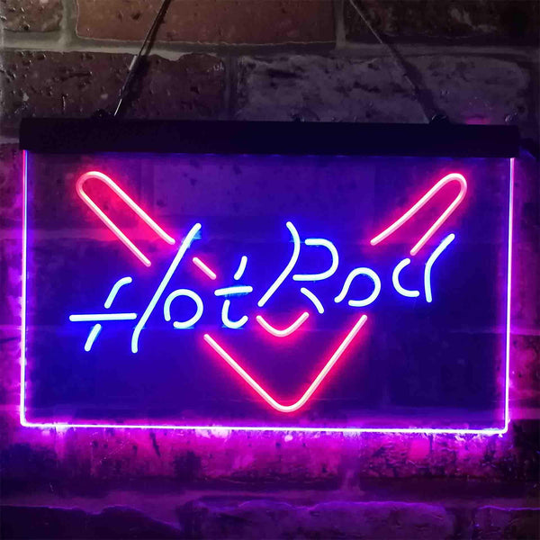 ADVPRO Hot Rod Garage V Shape Dual Color LED Neon Sign st6-i3905 - Red & Blue