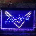 ADVPRO Hot Rod Garage V Shape Dual Color LED Neon Sign st6-i3905 - White & Blue