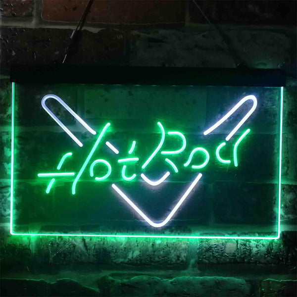 ADVPRO Hot Rod Garage V Shape Dual Color LED Neon Sign st6-i3905 - White & Green