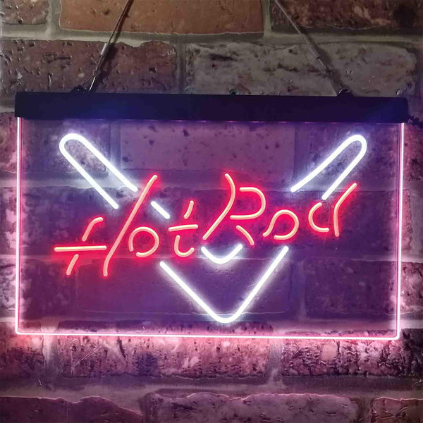 ADVPRO Hot Rod Garage V Shape Dual Color LED Neon Sign st6-i3905 - White & Red