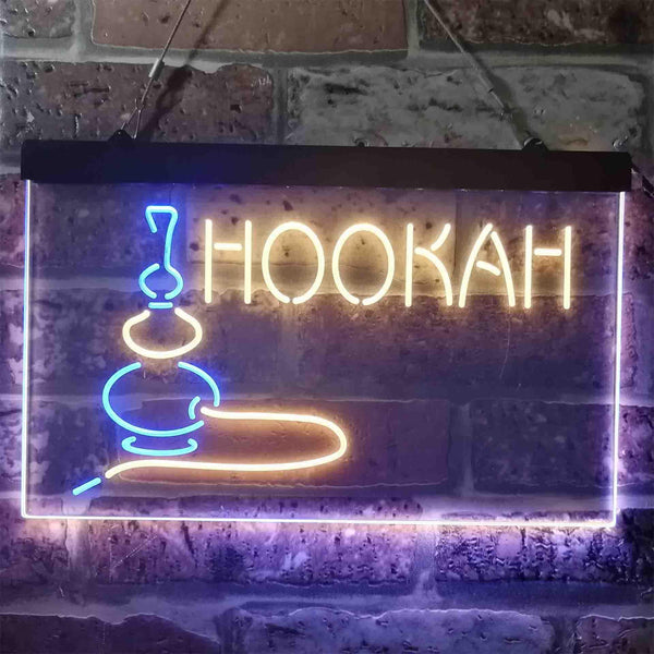 ADVPRO Hookah Smoke Bar Dual Color LED Neon Sign st6-i3906 - Blue & Yellow