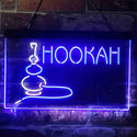 ADVPRO Hookah Smoke Bar Dual Color LED Neon Sign st6-i3906 - White & Blue