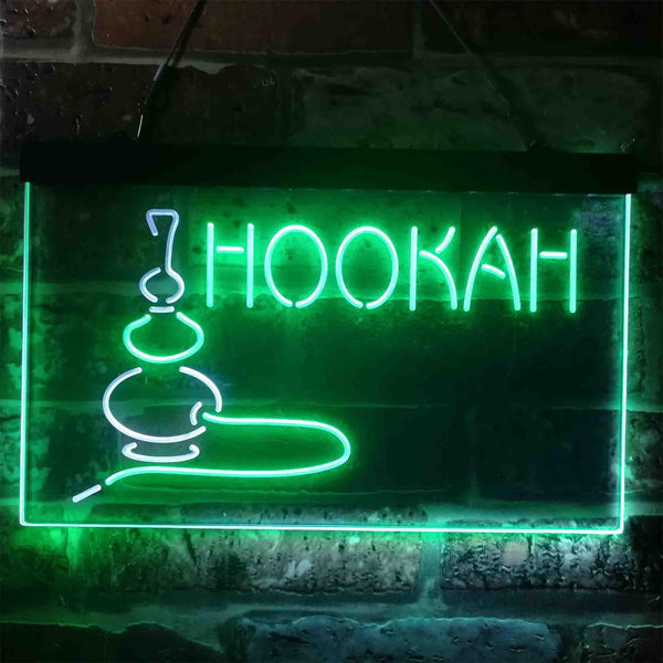 ADVPRO Hookah Smoke Bar Dual Color LED Neon Sign st6-i3906 - White & Green