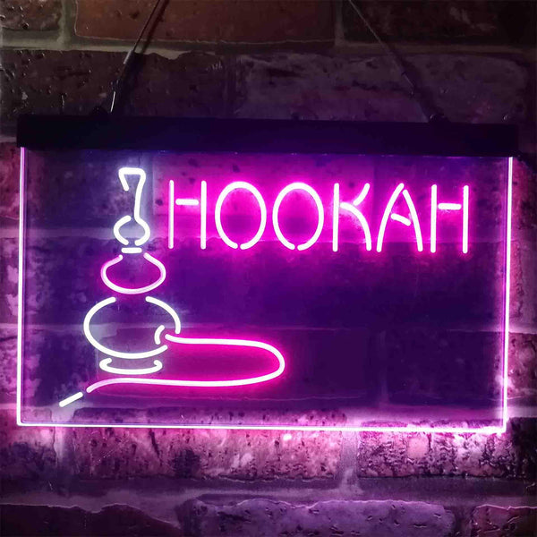ADVPRO Hookah Smoke Bar Dual Color LED Neon Sign st6-i3906 - White & Purple