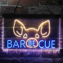 ADVPRO BBQ Pig Nose Funny Garden Display Dual Color LED Neon Sign st6-i3907 - Blue & Yellow