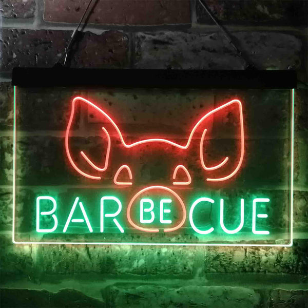ADVPRO BBQ Pig Nose Funny Garden Display Dual Color LED Neon Sign st6-i3907 - Green & Red