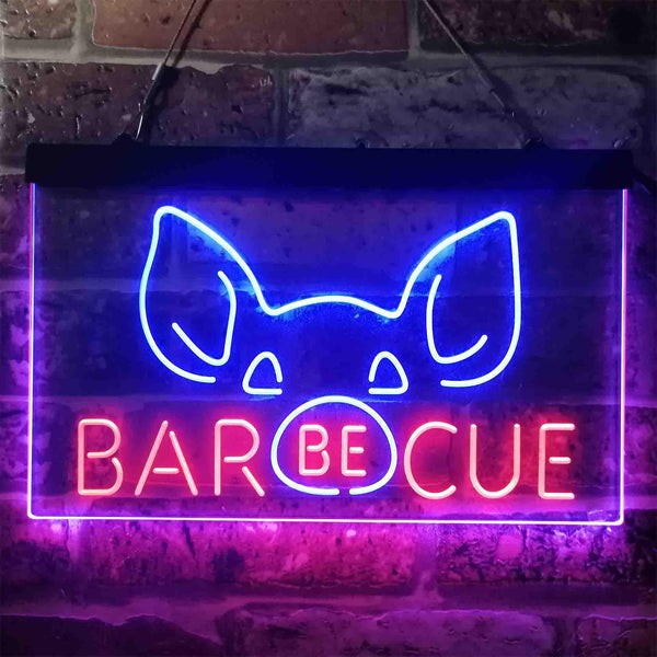 ADVPRO BBQ Pig Nose Funny Garden Display Dual Color LED Neon Sign st6-i3907 - Red & Blue