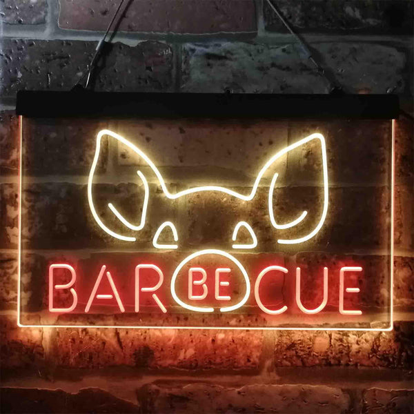 ADVPRO BBQ Pig Nose Funny Garden Display Dual Color LED Neon Sign st6-i3907 - Red & Yellow