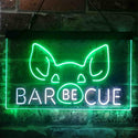 ADVPRO BBQ Pig Nose Funny Garden Display Dual Color LED Neon Sign st6-i3907 - White & Green