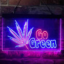 ADVPRO Go Green Marijuana Hemp Leaf High Life Dual Color LED Neon Sign st6-i3908 - Red & Blue