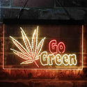 ADVPRO Go Green Marijuana Hemp Leaf High Life Dual Color LED Neon Sign st6-i3908 - Red & Yellow