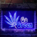 ADVPRO Go Green Marijuana Hemp Leaf High Life Dual Color LED Neon Sign st6-i3908 - White & Blue