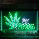 ADVPRO Go Green Marijuana Hemp Leaf High Life Dual Color LED Neon Sign st6-i3908 - White & Green