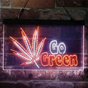 ADVPRO Go Green Marijuana Hemp Leaf High Life Dual Color LED Neon Sign st6-i3908 - White & Orange