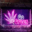 ADVPRO Go Green Marijuana Hemp Leaf High Life Dual Color LED Neon Sign st6-i3908 - White & Purple