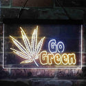 ADVPRO Go Green Marijuana Hemp Leaf High Life Dual Color LED Neon Sign st6-i3908 - White & Yellow