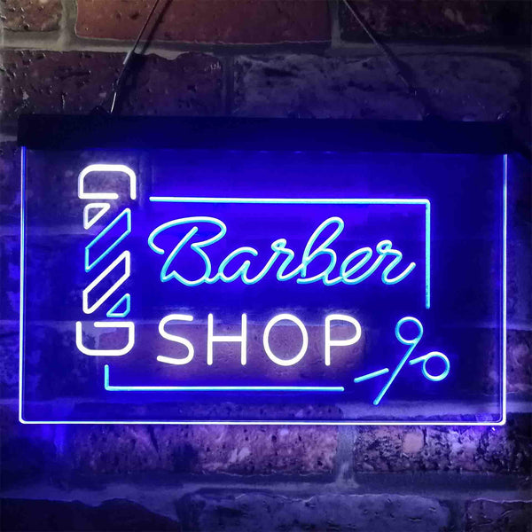 ADVPRO Barber Shop Pole Scissor Hair Cut Dual Color LED Neon Sign st6-i3909 - White & Blue