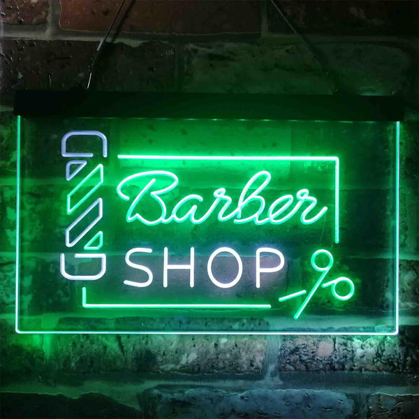 ADVPRO Barber Shop Pole Scissor Hair Cut Dual Color LED Neon Sign st6-i3909 - White & Green